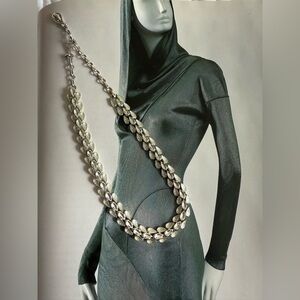 Vintage CORO  Silver Leaf Necklace